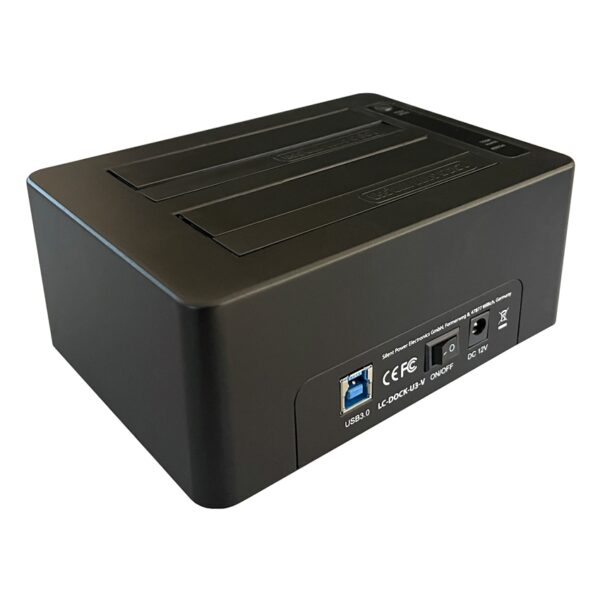 Hdd docking station LC Power LC-DOCK-U3-V USB3.2  2xSSD/HDD Black