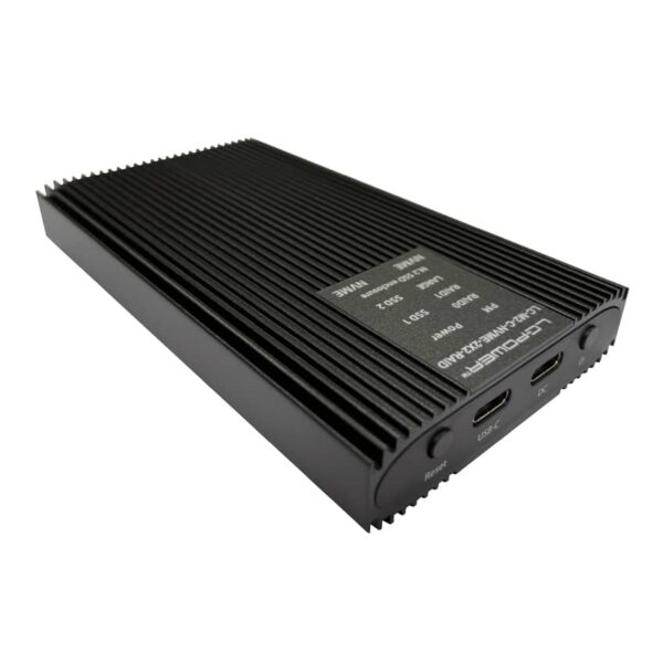 Enclosure for two NVME M.2 LC Power LC-M2-C-NVME-2x2-RAID USB-C with Raid-Funktion, 22x80/60/42/30, USB 3.2 Gen. 2x2, black